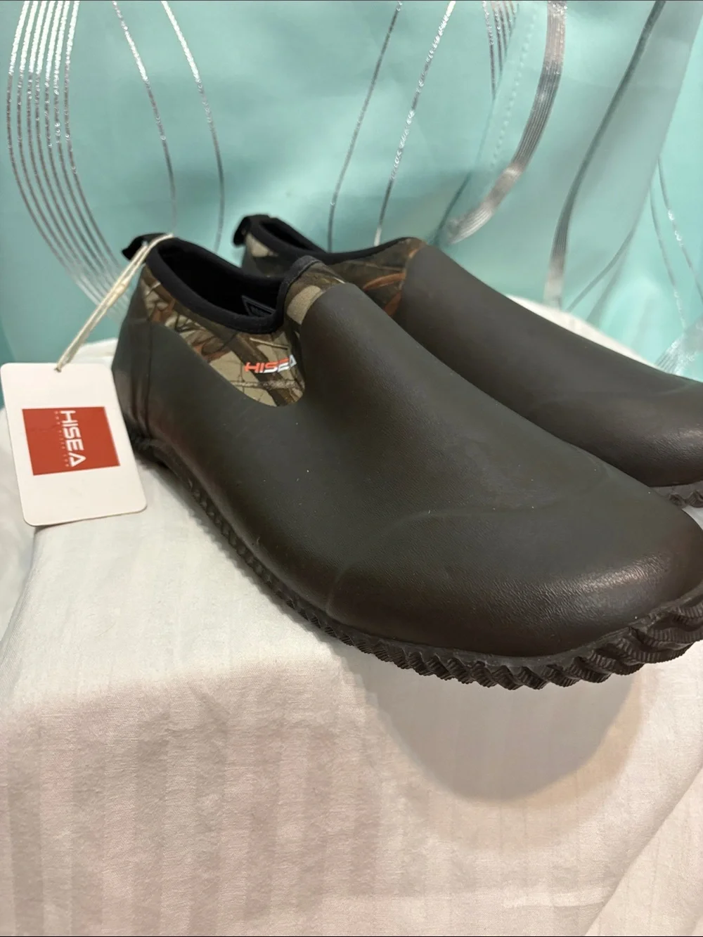 HISEA Men's Waterproof Slip-On Rain & Snow Boots in Dark Brown